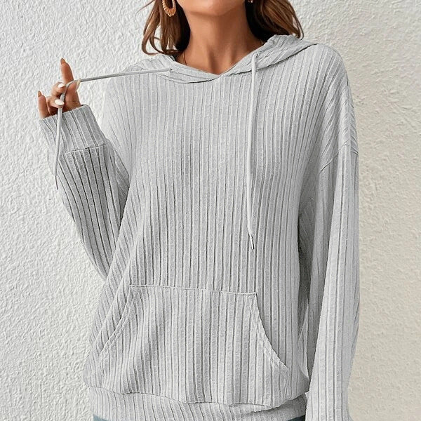 Damer Hoodie med ribbad strukturdesign Eva Jonsson-Eva Jonsson