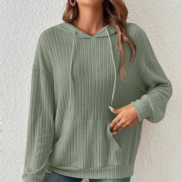 Damer Hoodie med ribbad strukturdesign Eva Jonsson-Eva Jonsson