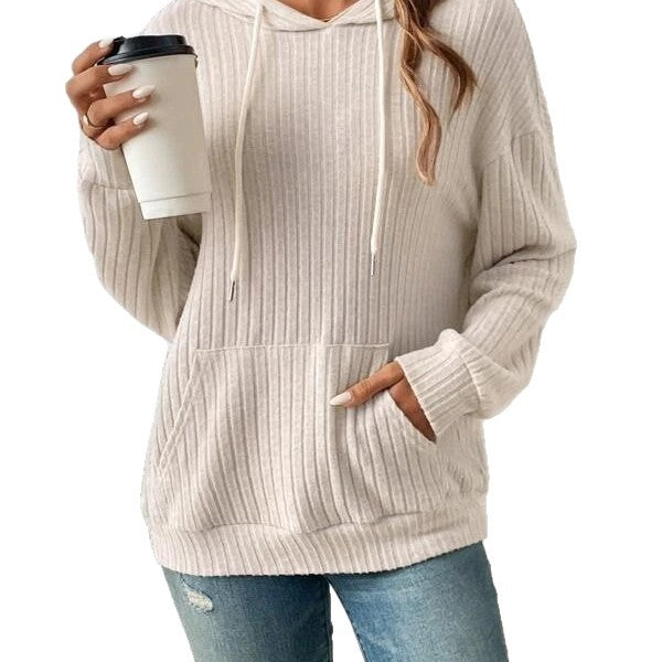 Damer Hoodie med ribbad strukturdesign Eva Jonsson-Eva Jonsson