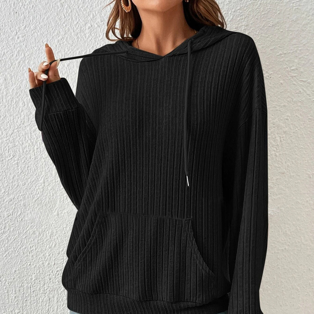 Damer Hoodie med ribbad strukturdesign Eva Jonsson-Eva Jonsson