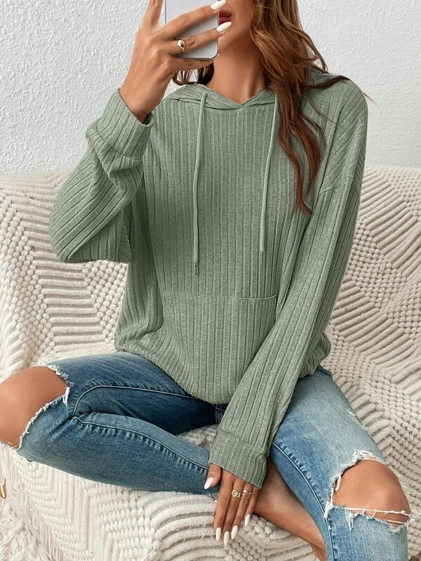 Damer Hoodie med ribbad strukturdesign Mirla-Eva Jonsson