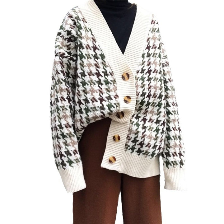 Damer Houndstooth Kofta Mirla-Eva Jonsson