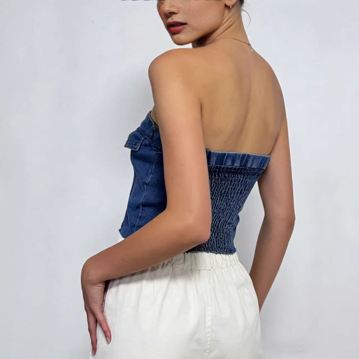 Damer Jeans Bustier Top Mirla-Eva Jonsson