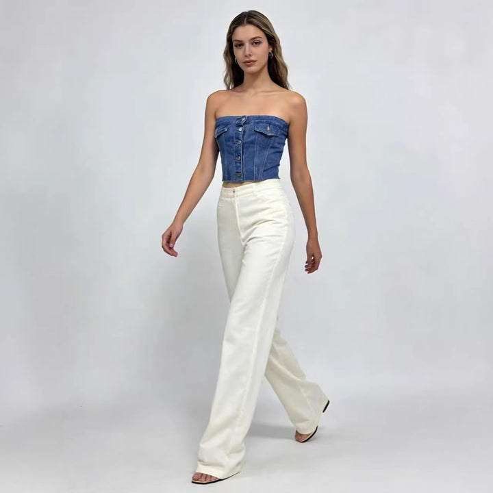 Damer Jeans Bustier Top Mirla-Eva Jonsson