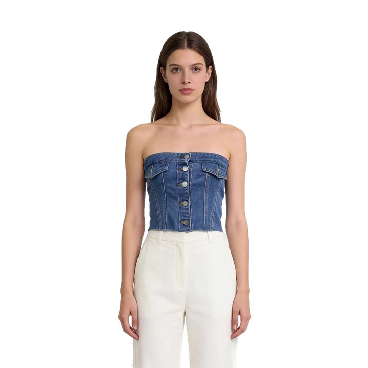 Damer Jeans Bustier Top Mirla-Eva Jonsson