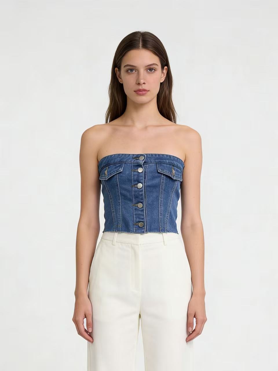 Damer Jeans Bustier Top Mirla-Eva Jonsson