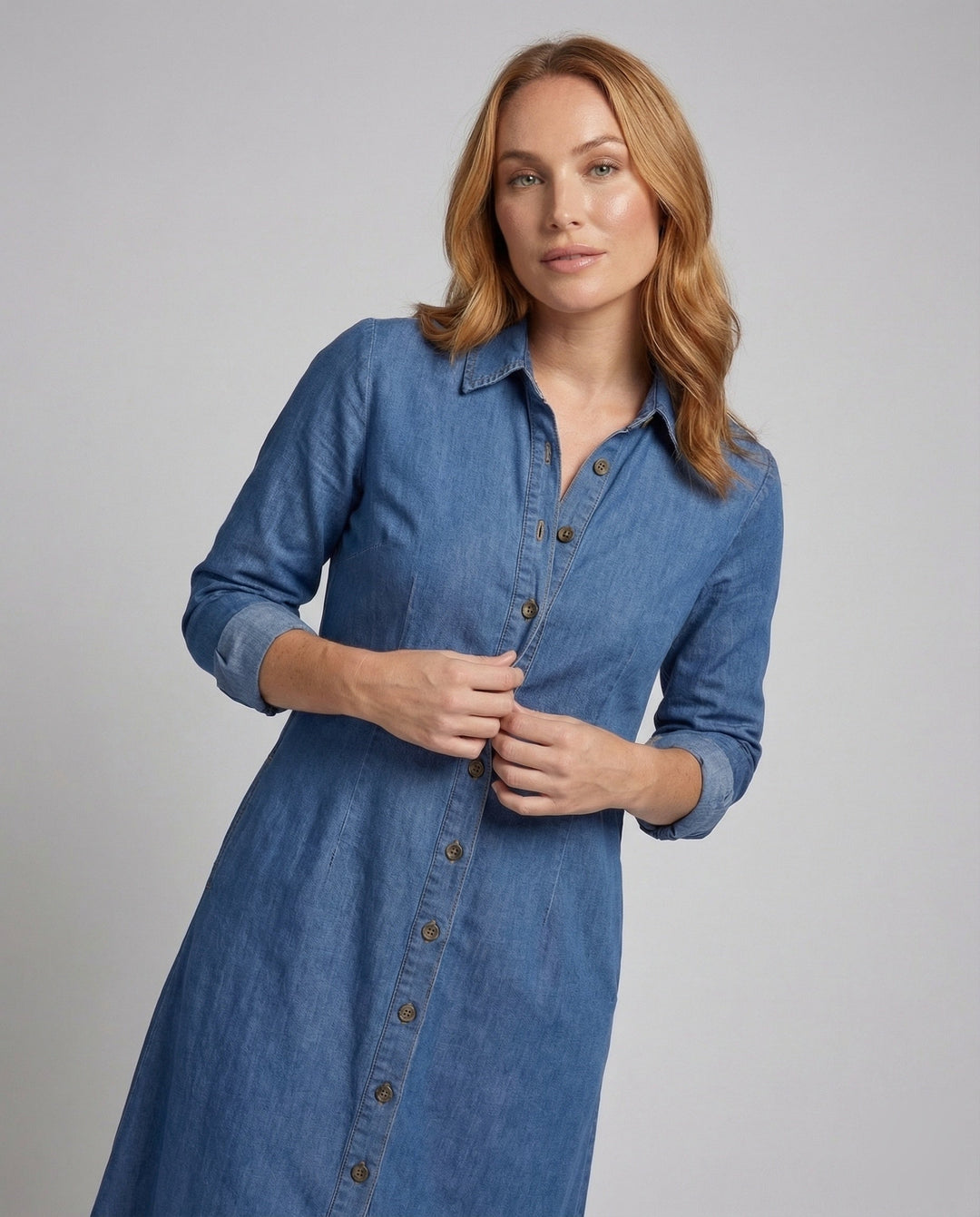Damer Jeans Skjortklänning Lång-Eva Jonsson