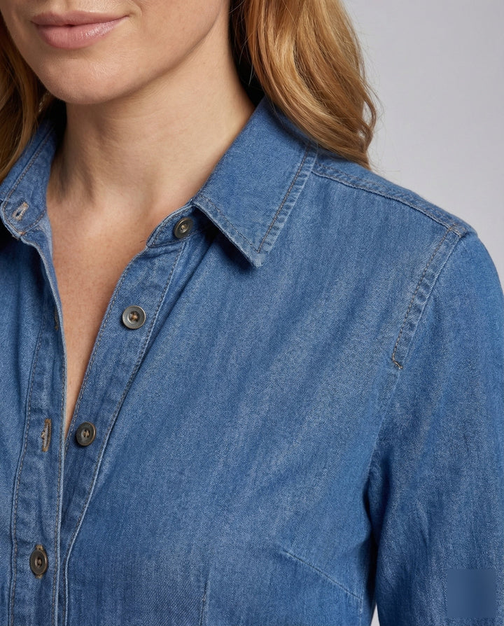Damer Jeans Skjortklänning Lång-Eva Jonsson
