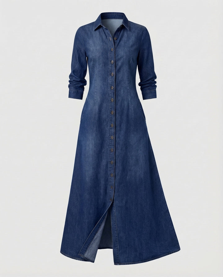 Damer Jeans Skjortklänning Lång-Eva Jonsson