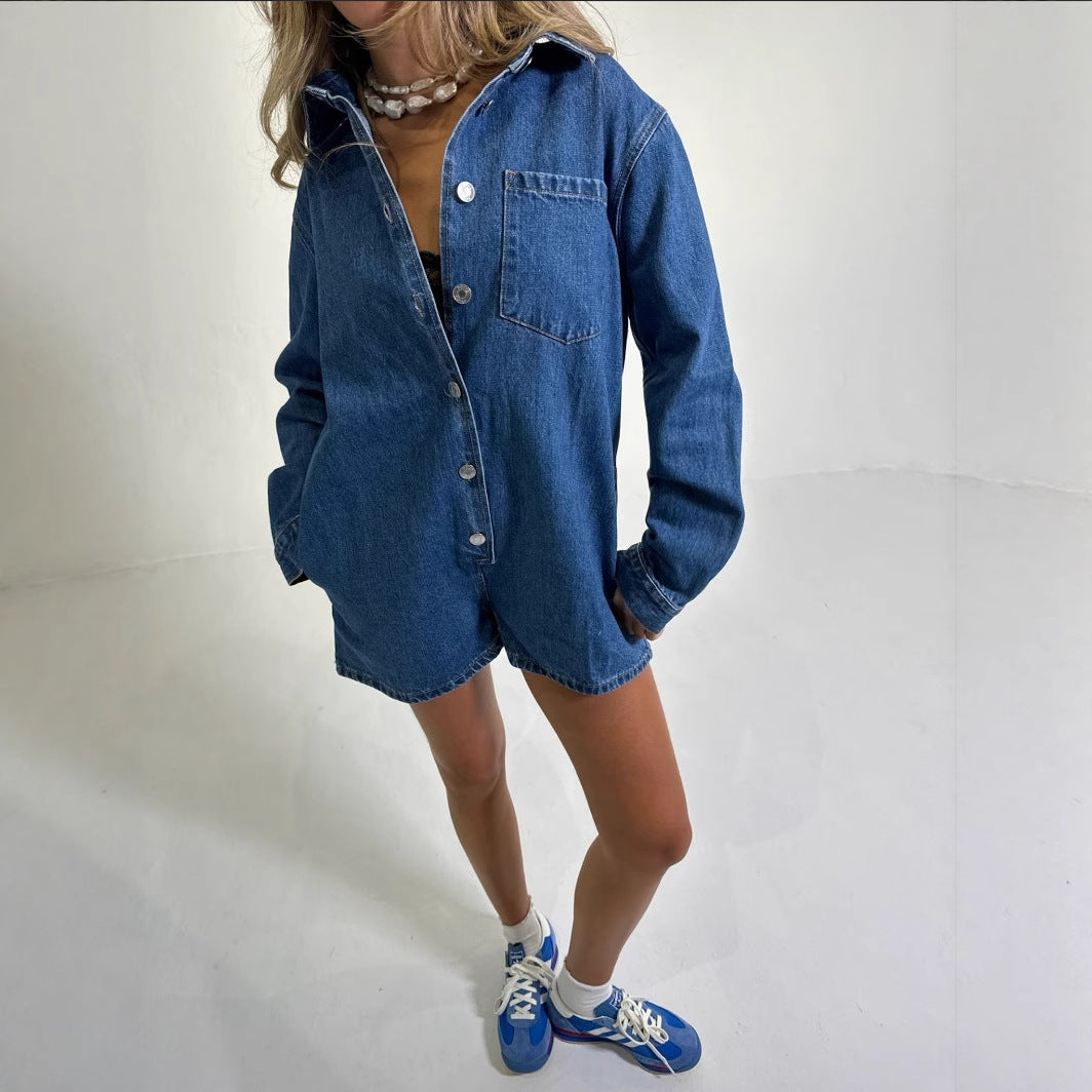 Damer Jeans-overall med kort ärm och praktiska fickor Mirla-Eva Jonsson