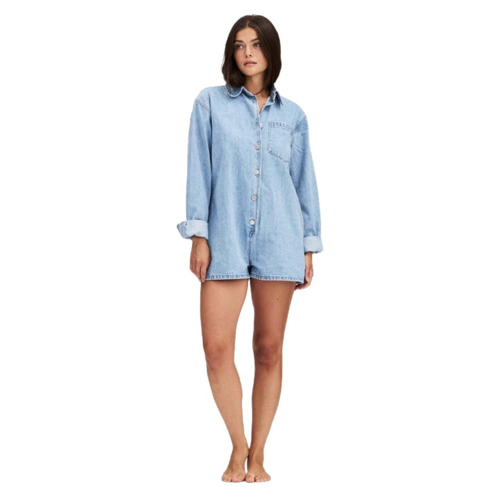 Damer Jeans-overall med kort ärm och praktiska fickor Mirla-Eva Jonsson