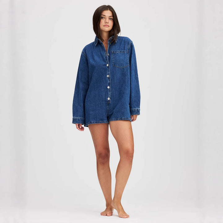 Damer Jeans-overall med kort ärm och praktiska fickor Mirla-Eva Jonsson