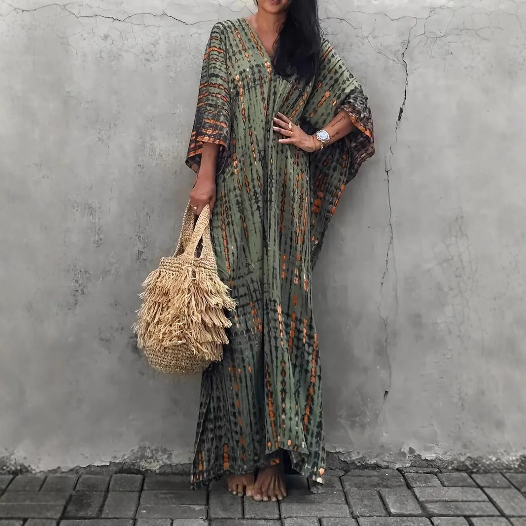 Damer Kaftan med Samtida Mönster och Luftig Skärning Mirla-Eva Jonsson