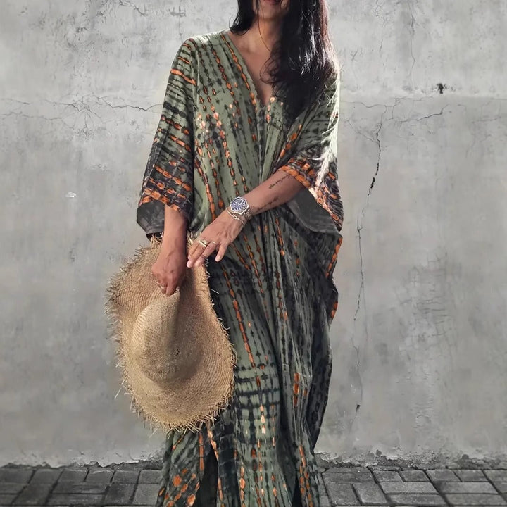 Damer Kaftan med Samtida Mönster och Luftig Skärning Mirla-Eva Jonsson