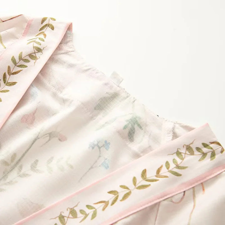 Damer Kimono-Rock med blommönster och midjebälte Mirla-Eva Jonsson