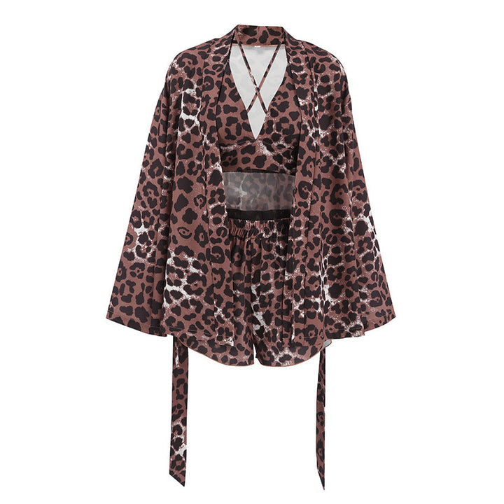 Damer Kimono-morgonrock med leopardmönster och lös passform Mirla-Eva Jonsson