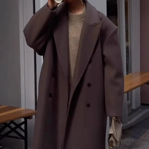 Damer Klassisk Oversized-Designer-Kappa med dubbel knapprad och mjukt foder Mirla-Eva Jonsson