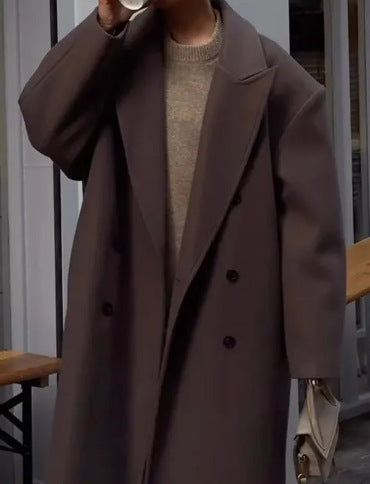 Damer Klassisk Oversized-Designer-Kappa med dubbel knapprad och mjukt foder Mirla-Eva Jonsson