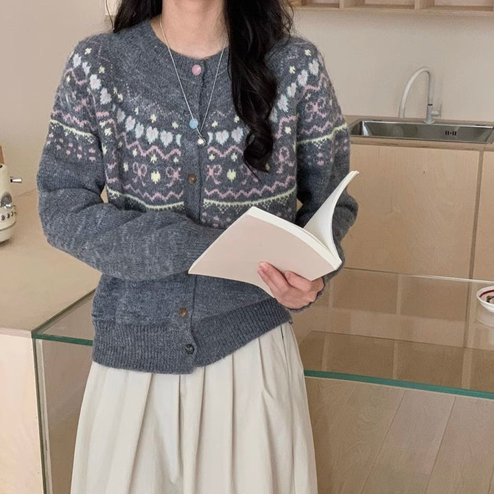 Damer Kofta med Festligt Mönster och Trendiga Knappar Eva Jonsson-Eva Jonsson