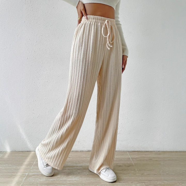 Damer Komfortabel Bred Freizeitbyxor i Rib Design Mirla-Eva Jonsson