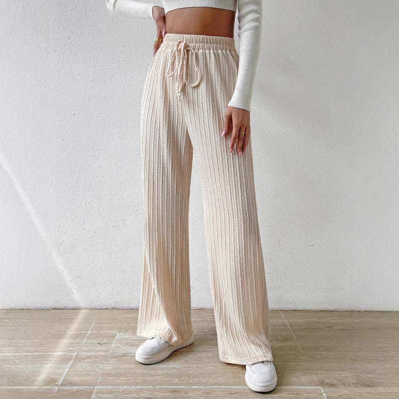 Damer Komfortabel Bred Freizeitbyxor i Rib Design Mirla-Eva Jonsson