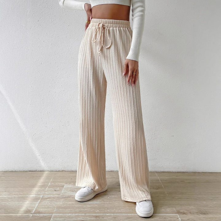 Damer Komfortabel Bred Freizeitbyxor i Rib Design Mirla-Eva Jonsson