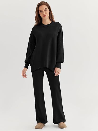 Damer Komfortabla Sweatpants och Oversized Sweatshirt Set Mirla-Eva Jonsson