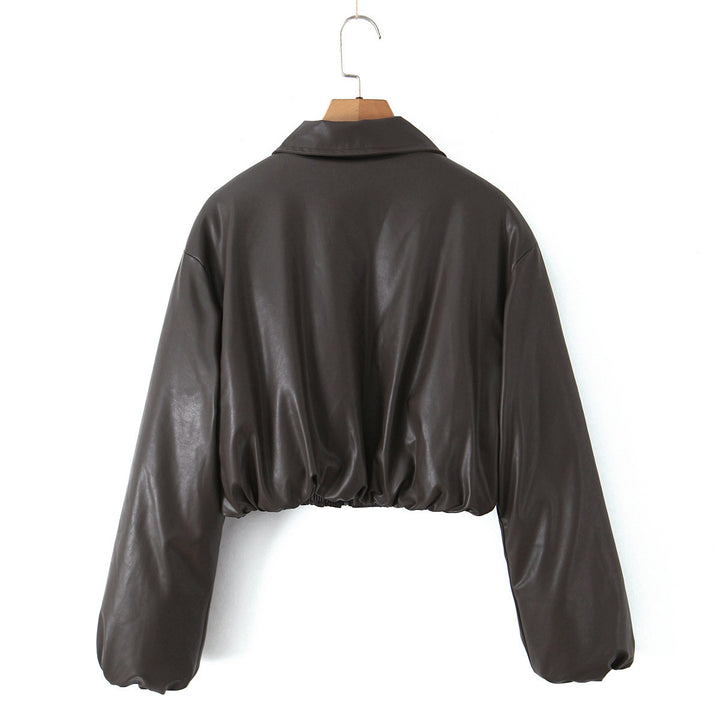 Damer Konstläder Bikerjacka i avslappnad Cropped-design Mirla-Eva Jonsson