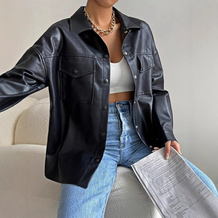 Damer Konstläder Overshirt Mirla-Eva Jonsson