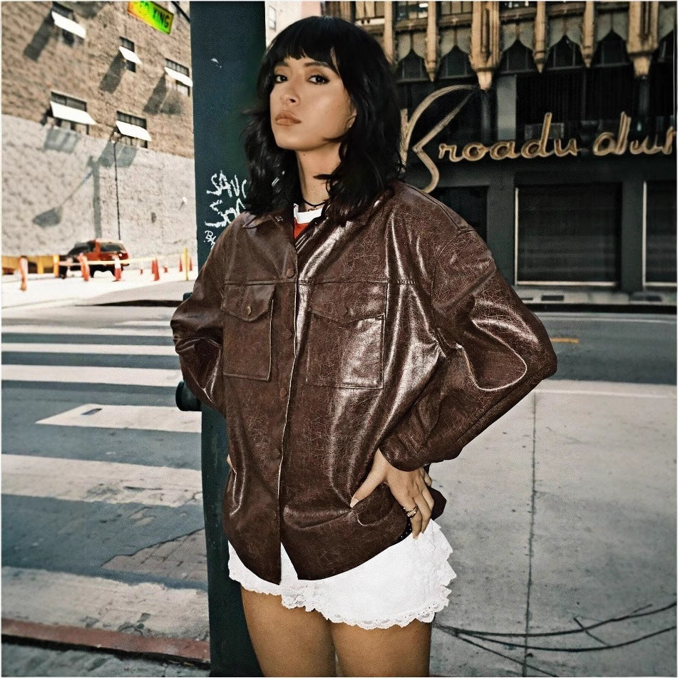 Damer Konstläder Overshirt Mirla-Eva Jonsson
