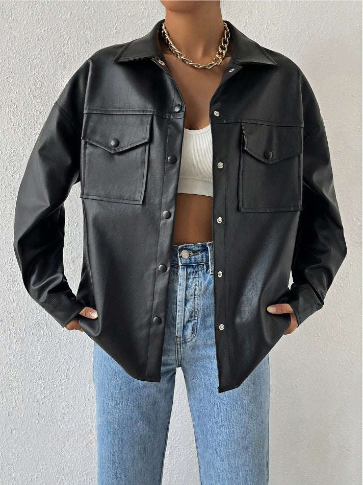 Damer Konstläder Overshirt Mirla-Eva Jonsson