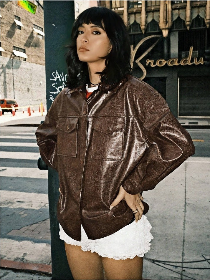 Damer Konstläder Overshirt Mirla-Eva Jonsson