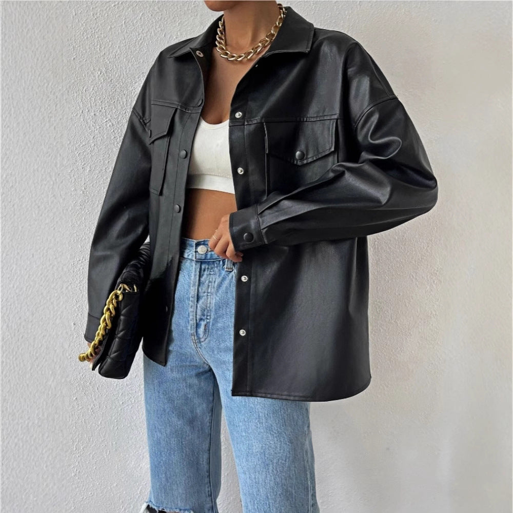 Damer Konstläder Overshirt Mirla-Eva Jonsson