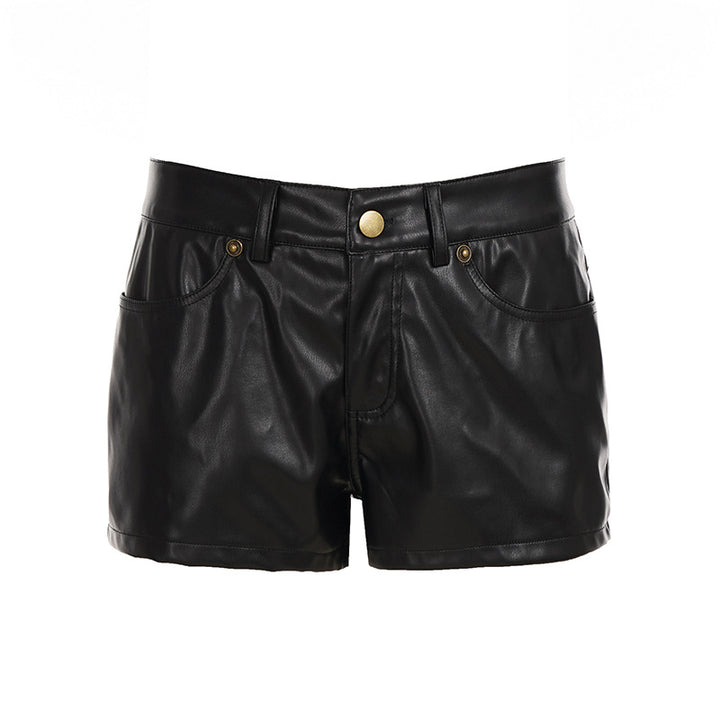 Damer Konstläder Shorts med elegant passform och praktiska sidofickor Mirla-Eva Jonsson