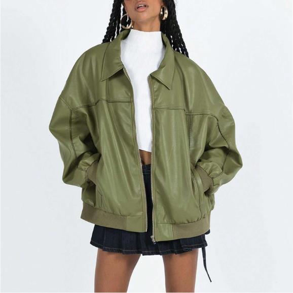 Damer Konstläderjacka i modern oversized-stil Mirla-Eva Jonsson