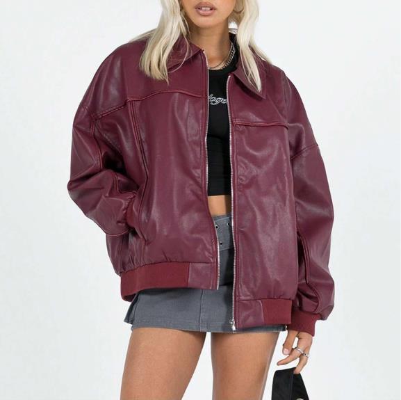 Damer Konstläderjacka i modern oversized-stil Mirla-Eva Jonsson