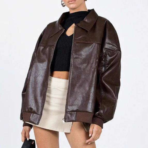 Damer Konstläderjacka i modern oversized-stil Mirla-Eva Jonsson