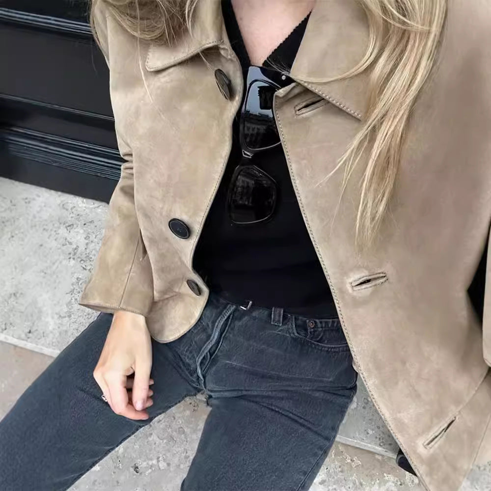 Damer Konstläderjacka med strukturerad design Mirla-Eva Jonsson