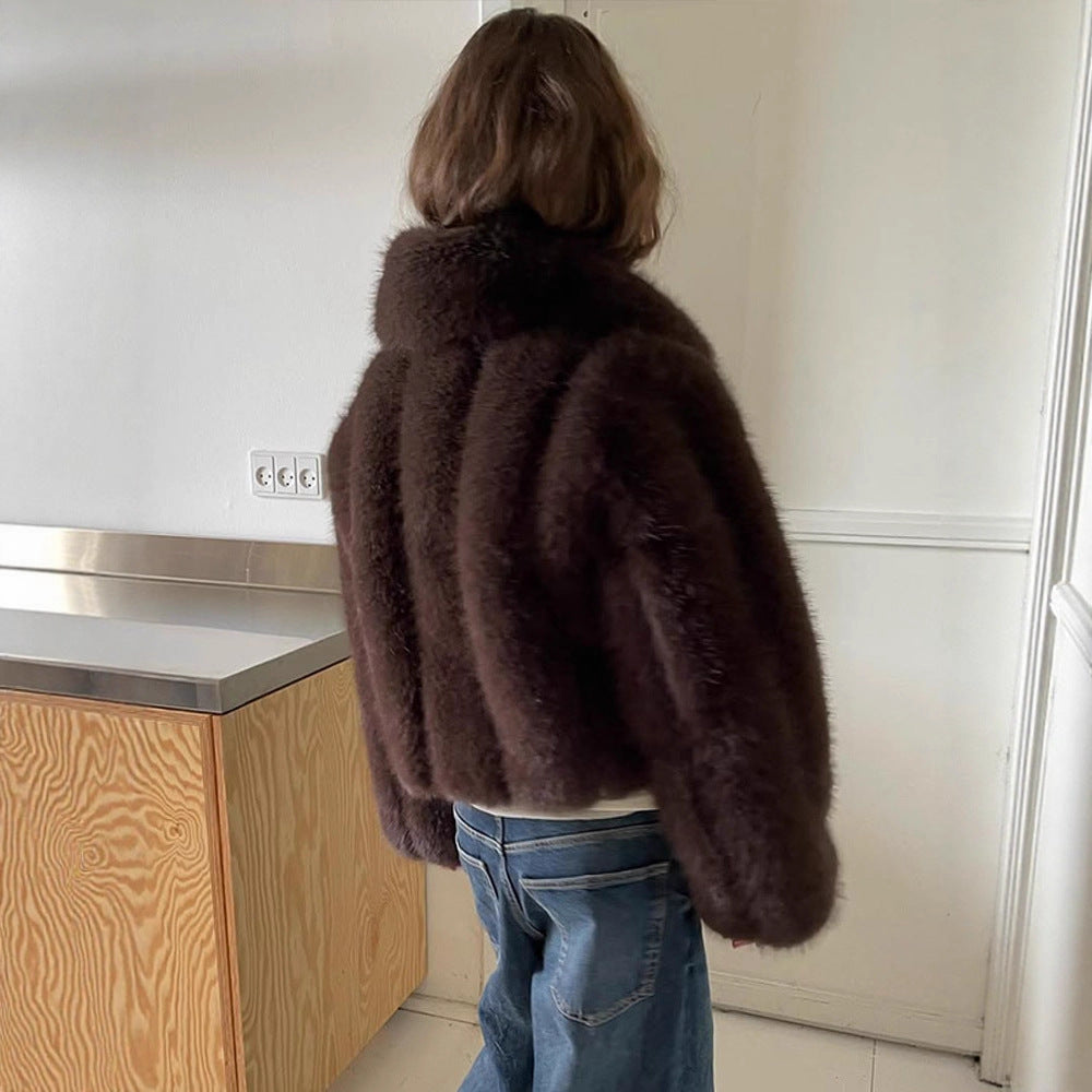 Damer Konstpälsjacka i moderiktig Cropped-stil Eva Jonsson-Eva Jonsson
