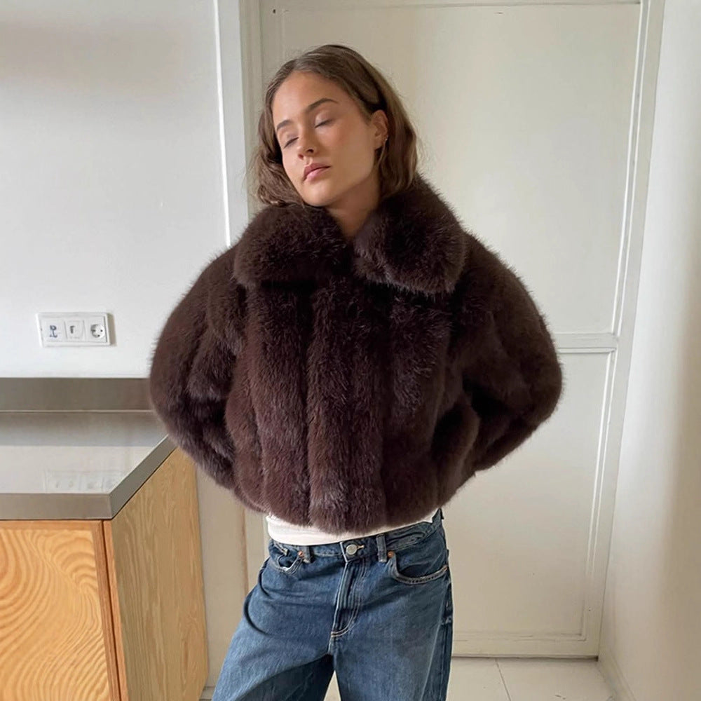 Damer Konstpälsjacka i moderiktig Cropped-stil Eva Jonsson-Eva Jonsson
