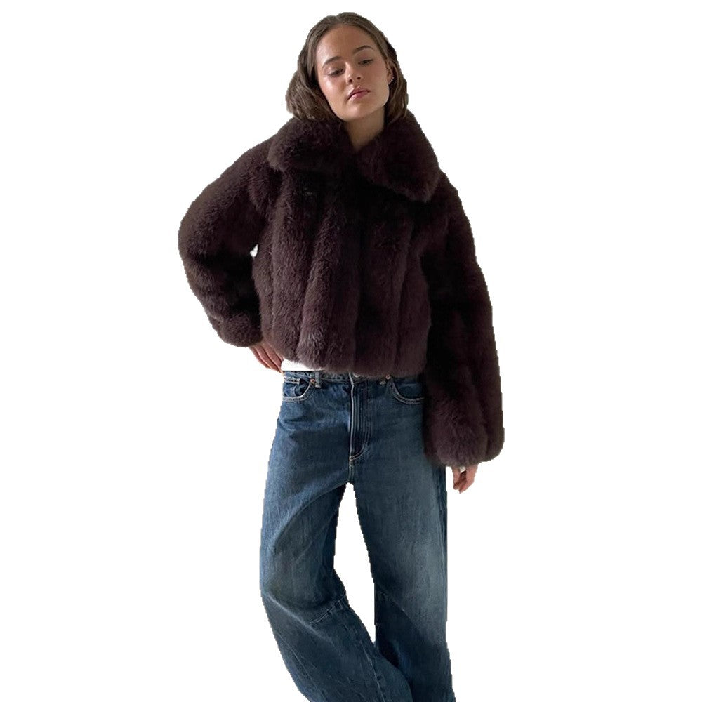 Damer Konstpälsjacka i moderiktig Cropped-stil Eva Jonsson-Eva Jonsson