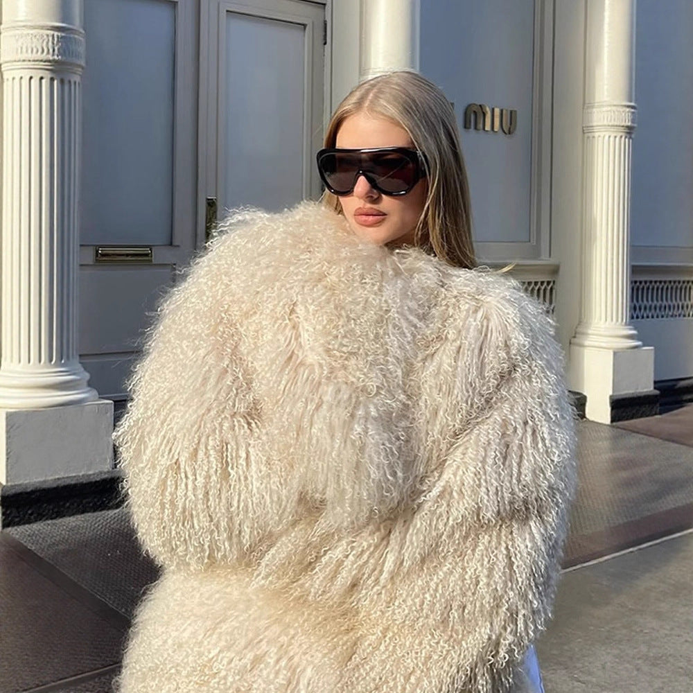 Damer Konstpälsjacka med voluminös krage och eleganta detaljer Eva Jonsson-Eva Jonsson