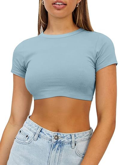 Damer Kort, Figurnära Crop-Top Av Elastiskt Material Mirla-Eva Jonsson