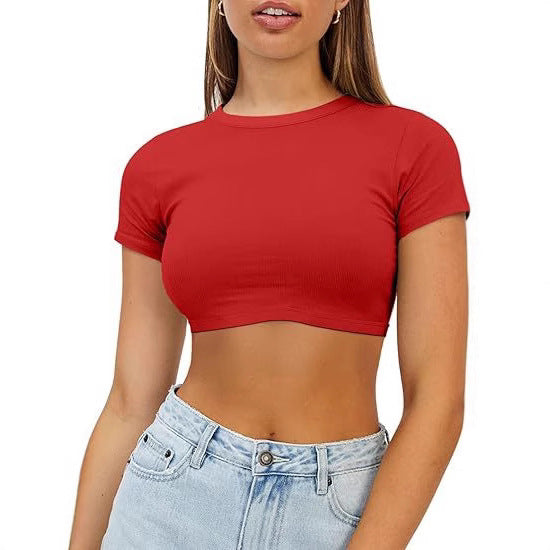 Damer Kort, Figurnära Crop-Top Av Elastiskt Material Mirla-Eva Jonsson