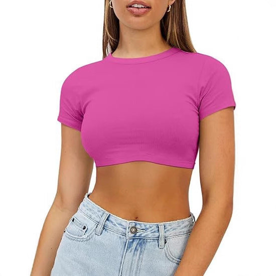 Damer Kort, Figurnära Crop-Top Av Elastiskt Material Mirla-Eva Jonsson