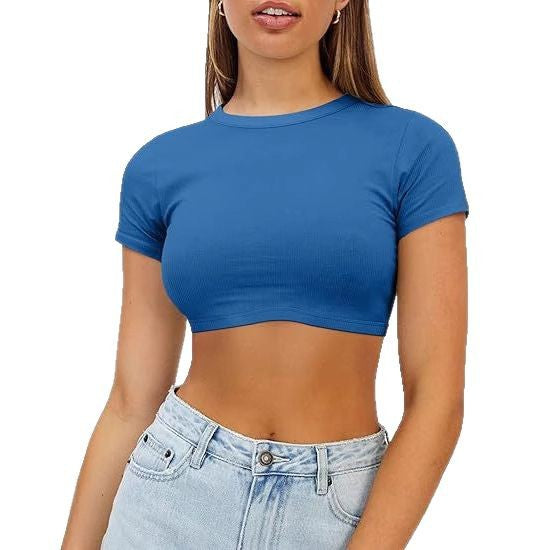 Damer Kort, Figurnära Crop-Top Av Elastiskt Material Mirla-Eva Jonsson