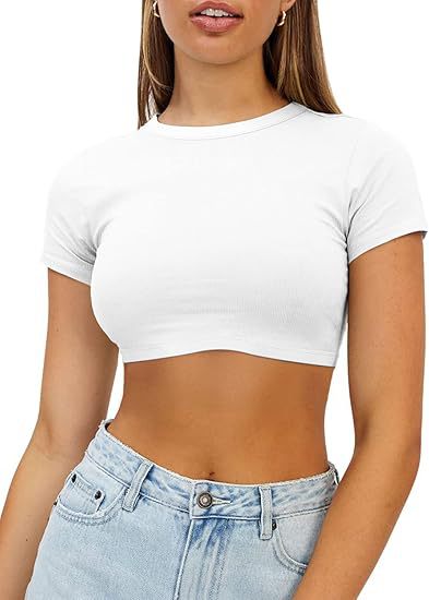 Damer Kort, Figurnära Crop-Top Av Elastiskt Material Mirla-Eva Jonsson