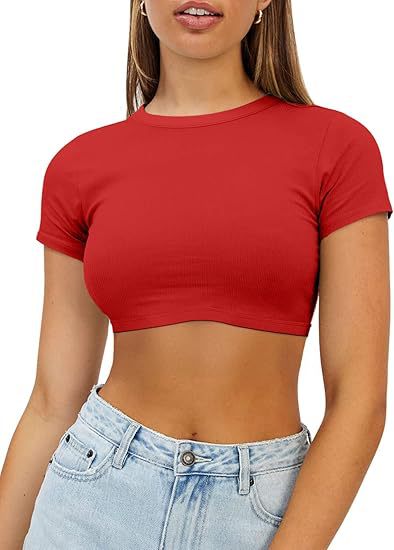 Damer Kort, Figurnära Crop-Top Av Elastiskt Material Mirla-Eva Jonsson