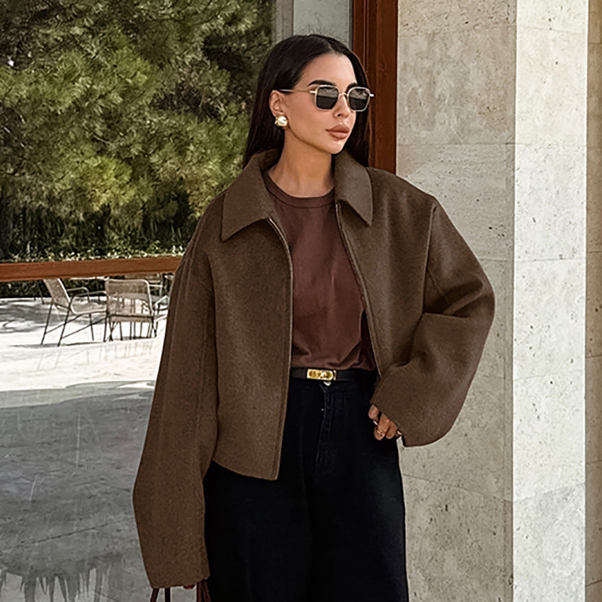 Damer Kort Ulljacka i modern Oversized-stil Mirla-Eva Jonsson