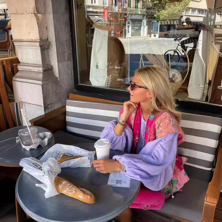 Damer Kort, broderad sommarjacka Mirla-Eva Jonsson